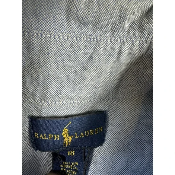 Polo Ralph Lauren Boys 18 Oxford Button Down Shirt White Embroidered Pony OCBD - Picture 4 of 9